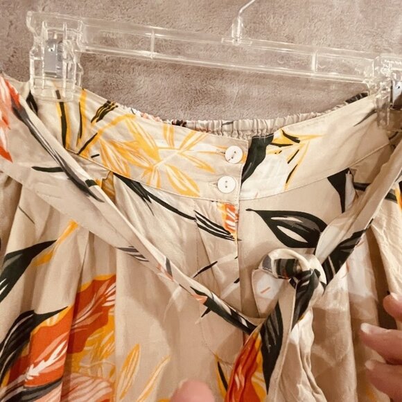 Patrons of Peace Pants Womens Large Floral Wide Leg Pleated Boho Pockets Rayon - Picture 8 of 16